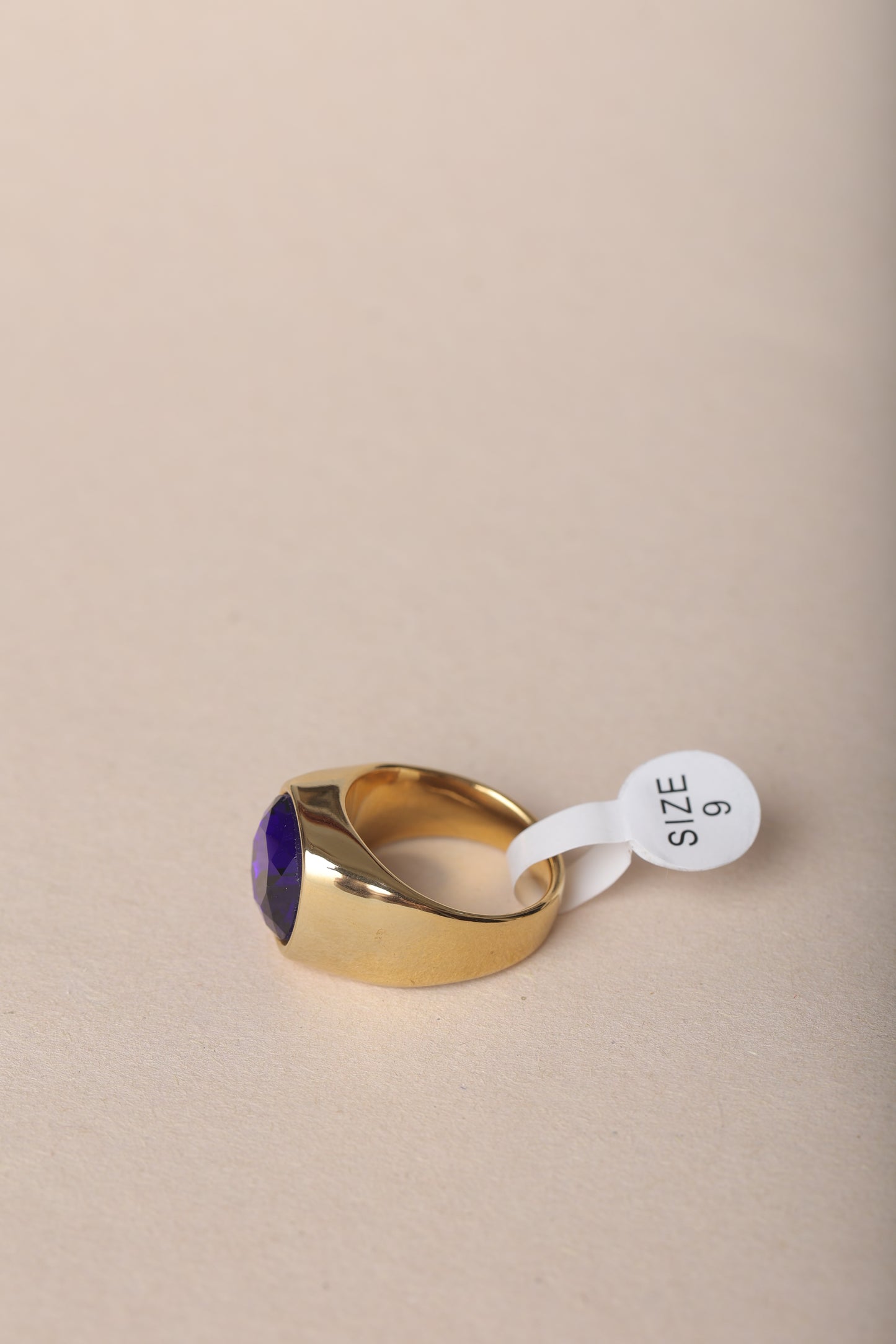 MEN'S BLUE SAPPHIRE GOLD PLATED RING