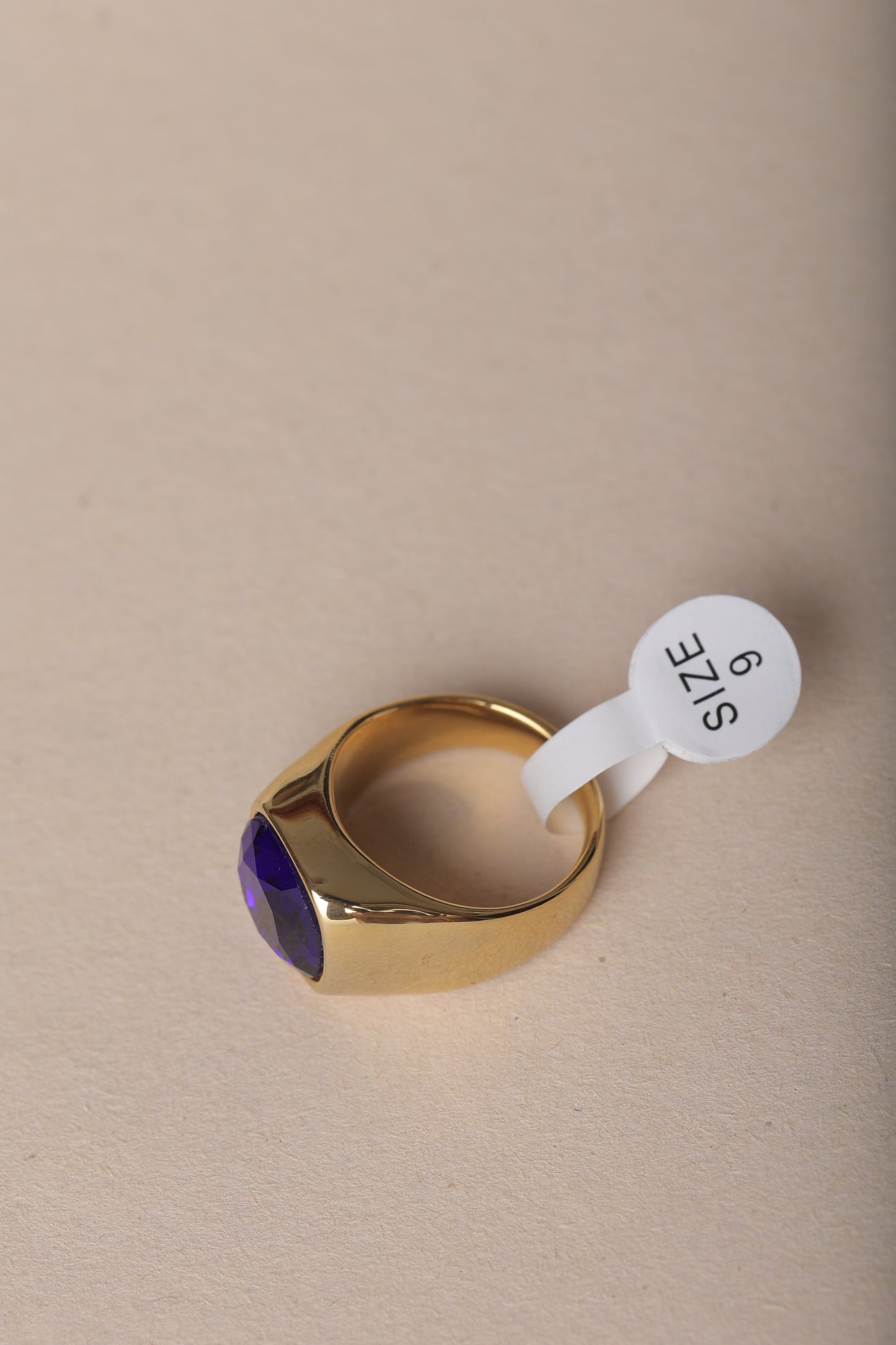 MEN'S BLUE SAPPHIRE GOLD PLATED RING