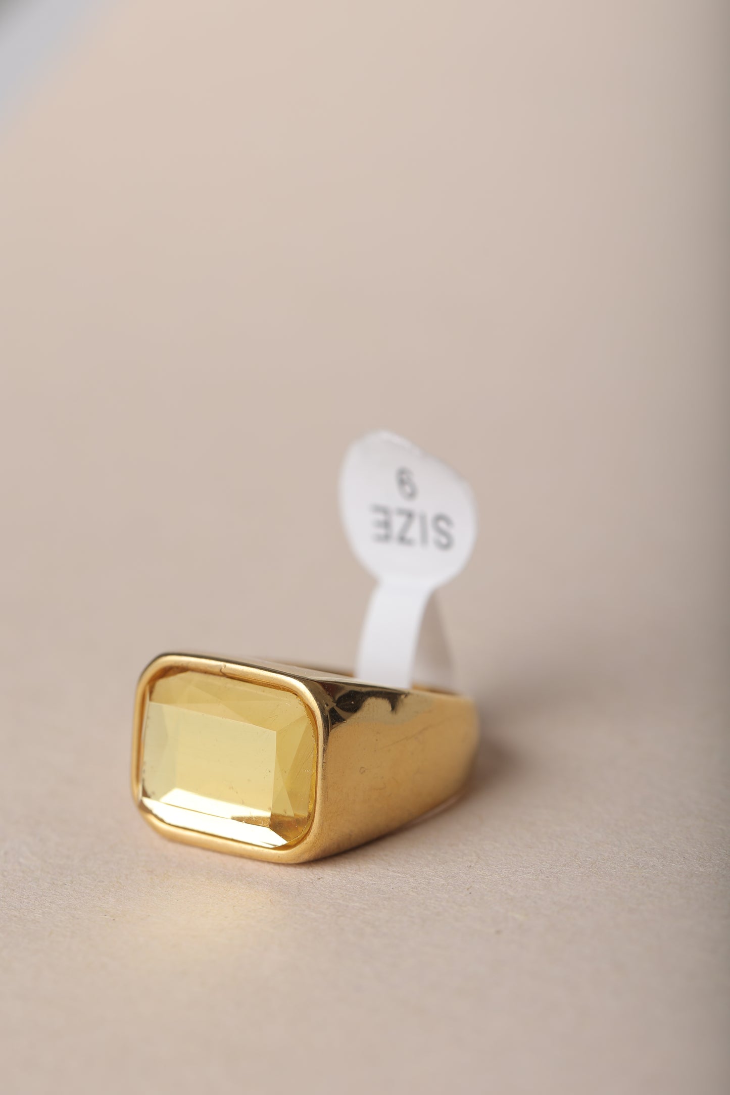 MEN'S YELLOW SAPPHIRE GOLD PLATED RING