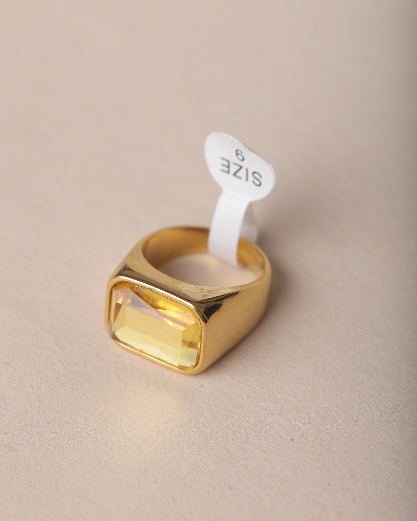 MEN'S YELLOW SAPPHIRE GOLD PLATED RING