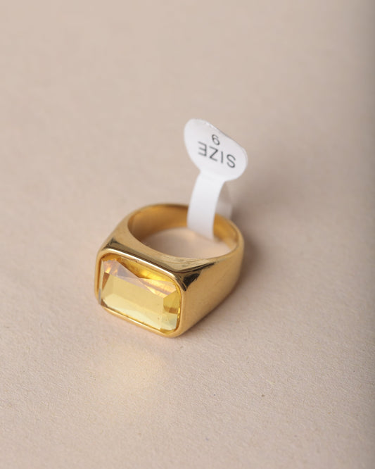 MEN'S YELLOW SAPPHIRE GOLD PLATED RING