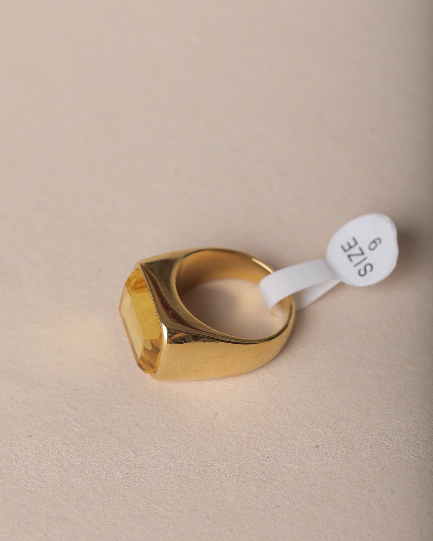 MEN'S YELLOW SAPPHIRE GOLD PLATED RING
