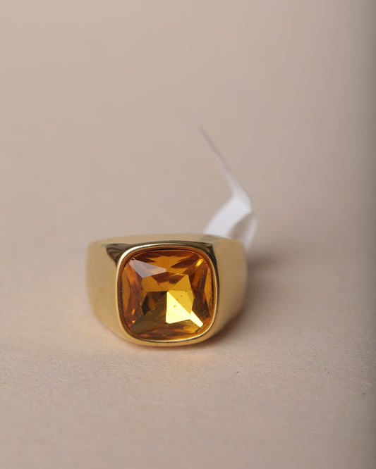 MEN'S YELLOW SAPPHIRE GOLD PLATED RING