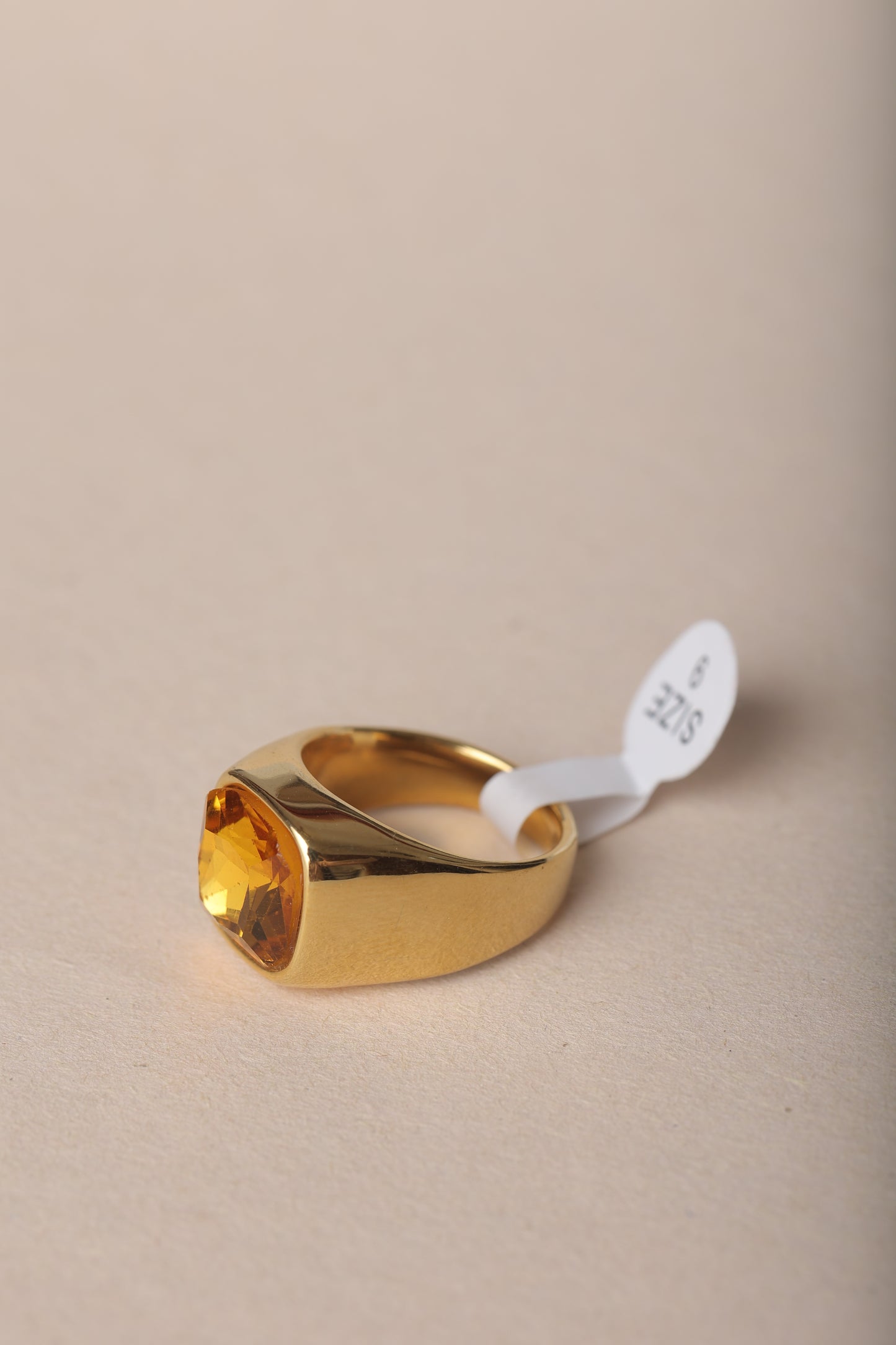 MEN'S YELLOW SAPPHIRE GOLD PLATED RING