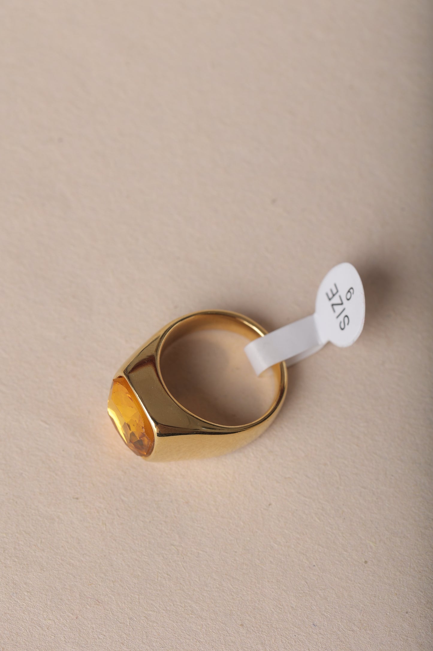 MEN'S YELLOW SAPPHIRE GOLD PLATED RING