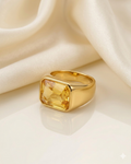 MEN'S YELLOW SAPPHIRE GOLD PLATED RING