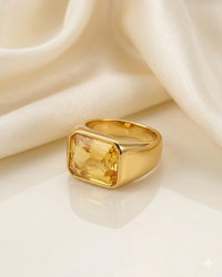 MEN'S YELLOW SAPPHIRE GOLD PLATED RING