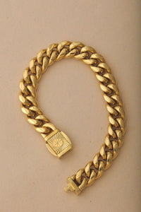MENS 18k GOLD PLATED LOCK BRACELET - 12 MM