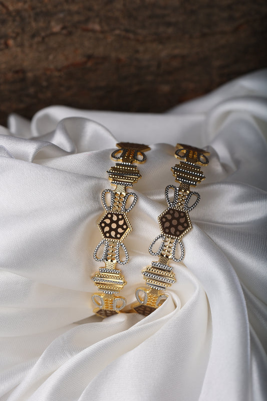 MICRO GOLD PLATED THREE TONE BANGLE