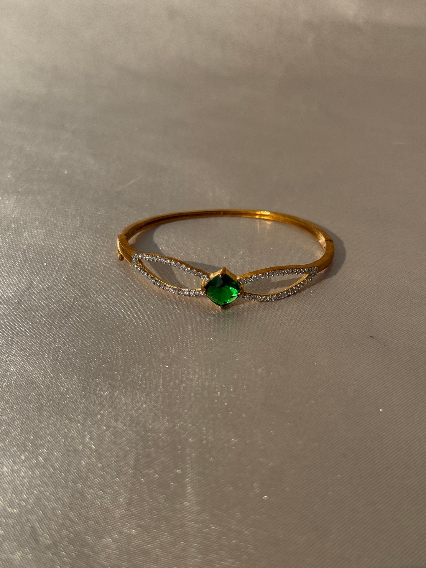 CZ EMERALD MICRO GOLD BRACELET