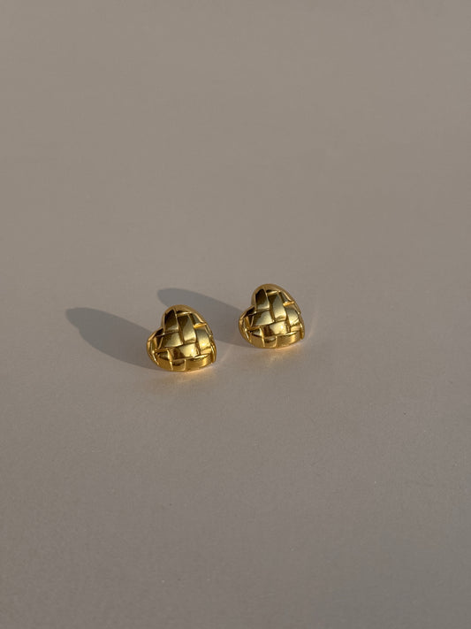 HEART 18k GOLD PLATED STUDS