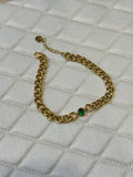 GOLD PLATED 18K EMERALD BRACELET