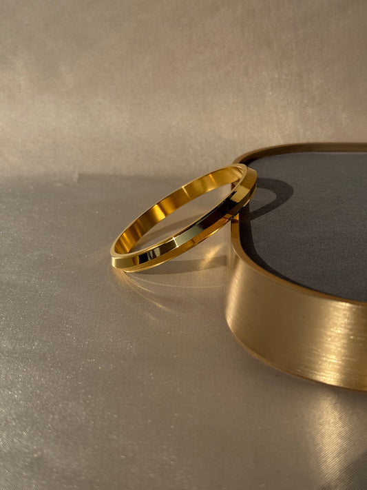 MENS 18K GOLD PLATED ANTI TARNISH KADA - 8 MM