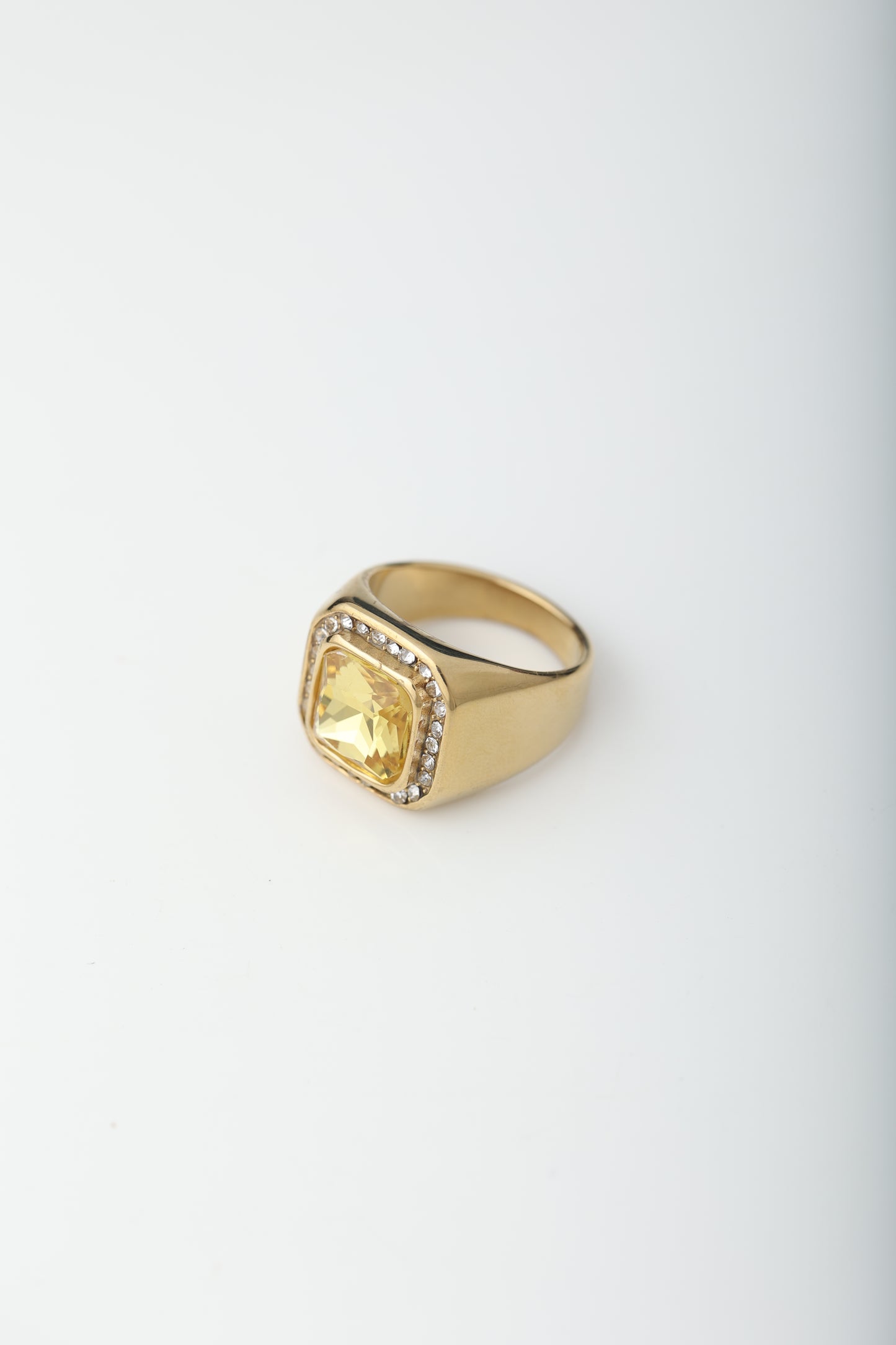 MEN'S YELLOW SAPPHIRE GOLD PLATED RING