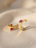 RUBY 18K GOLD PLATED EARRINGS