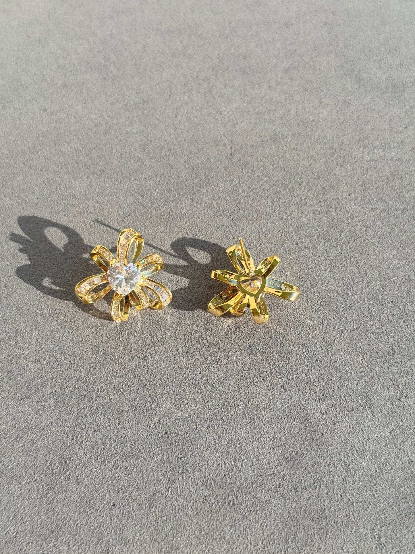 CZ DIAMOND GOLD PLATED EARRINGS