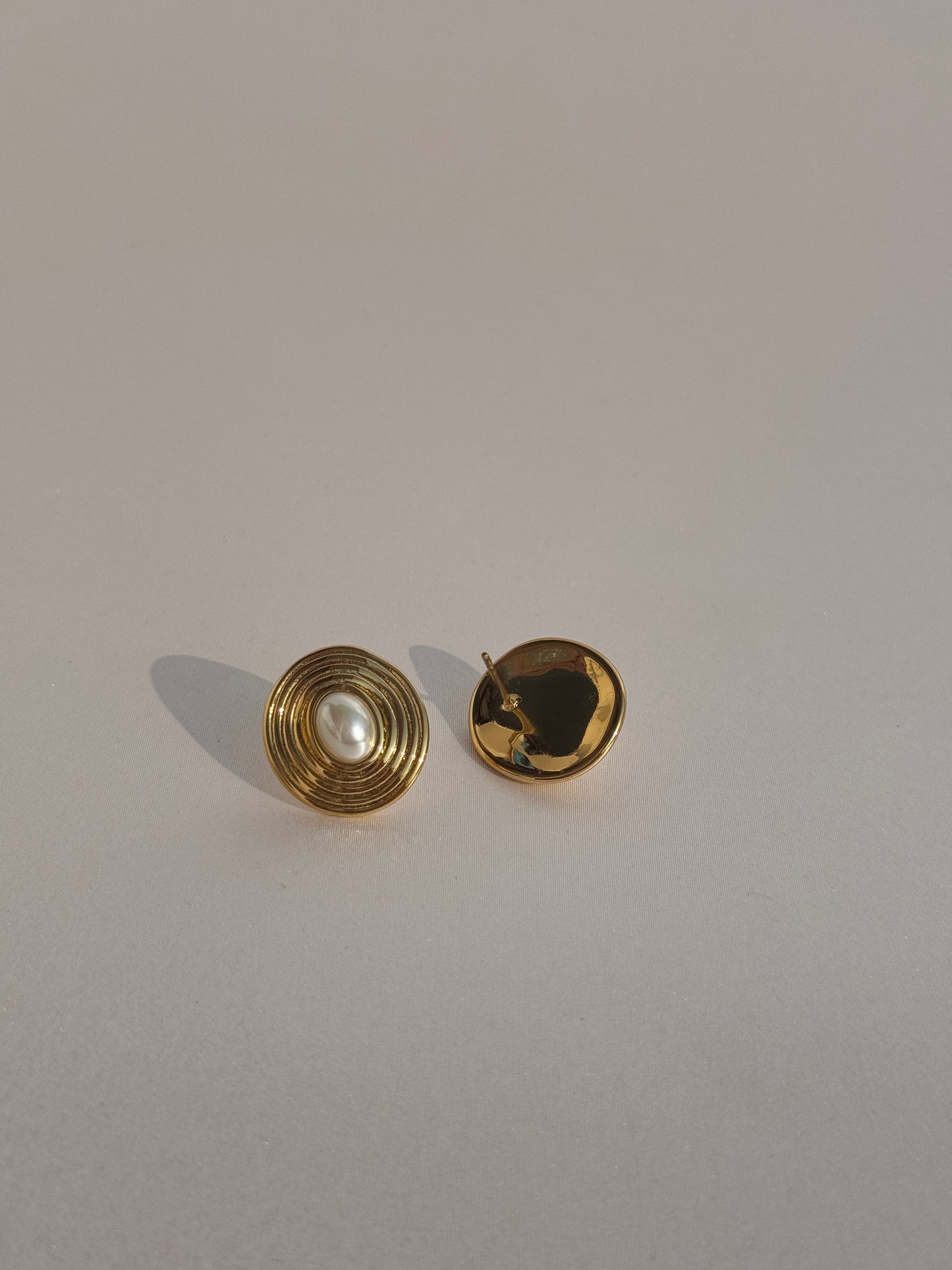 Natural Pearls Gold Plated Studs