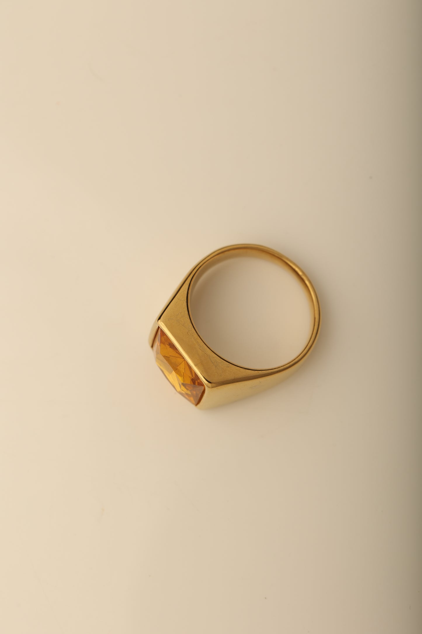 MEN'S YELLOW SAPPHIRE GOLD PLATED RING