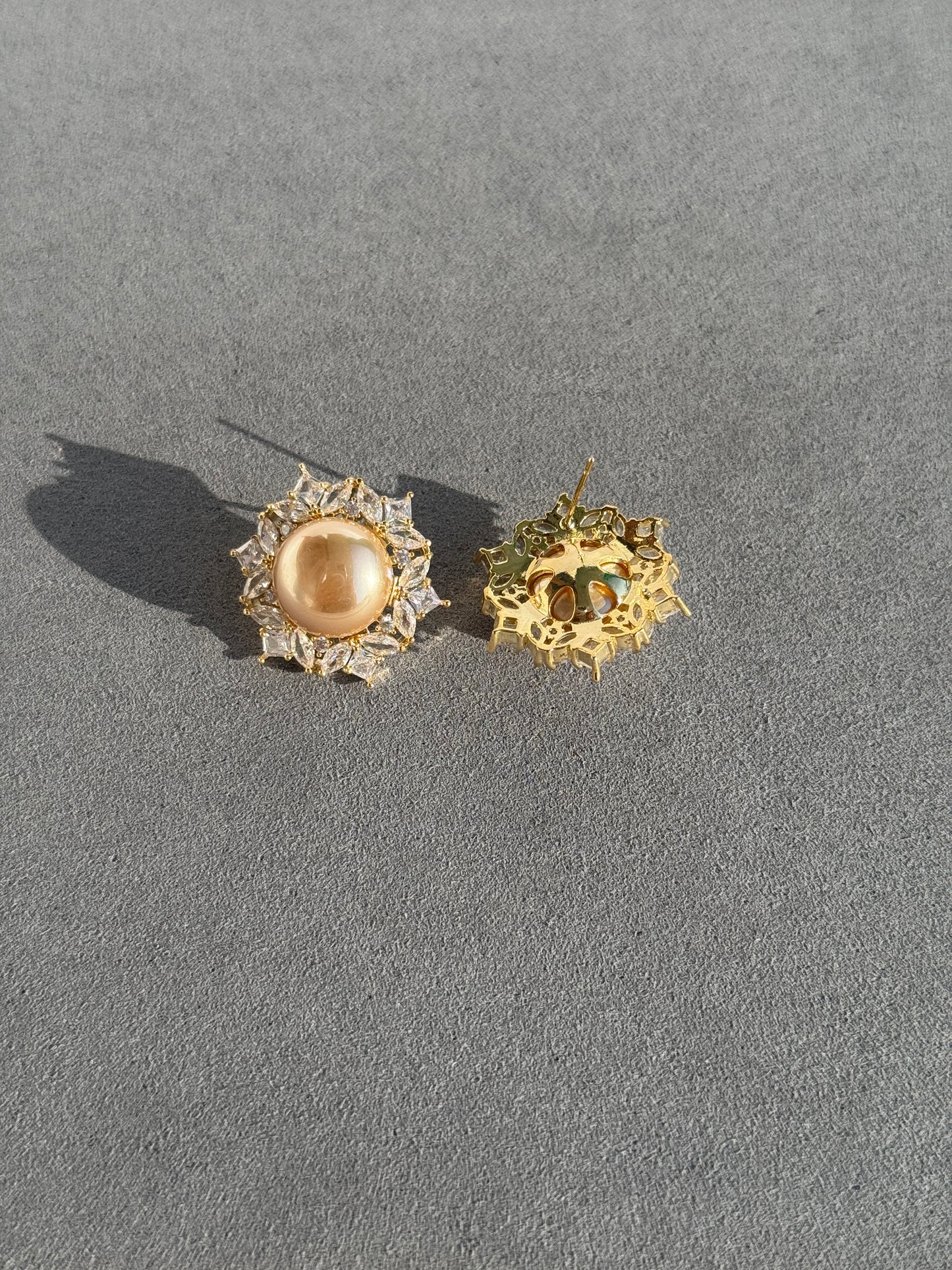 CZ NATURAL PEARLS STUDS