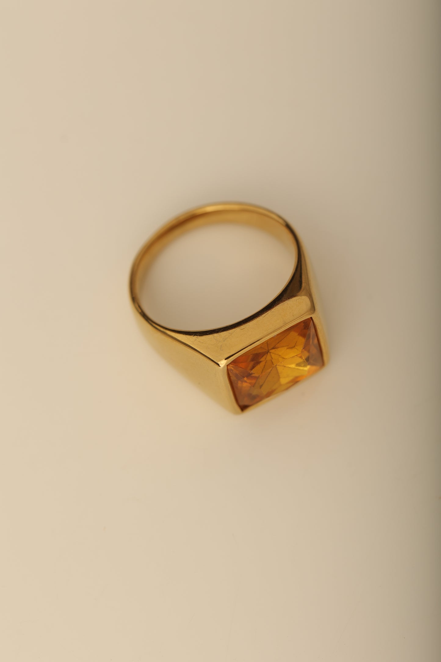 MEN'S YELLOW SAPPHIRE GOLD PLATED RING