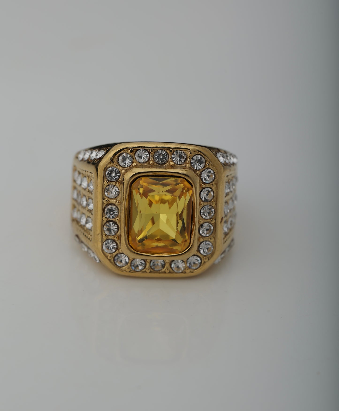 MEN'S YELLOW SAPPHIRE GOLD PLATED RING