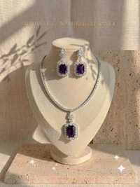 LAVENDER STATEMENT AD NECKLACE