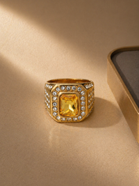 MEN'S YELLOW SAPPHIRE GOLD PLATED RING