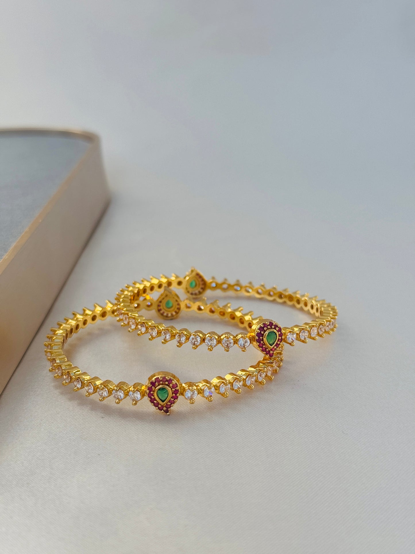 ANTIQUE EMERALD AND RUBY STONE BANGLES