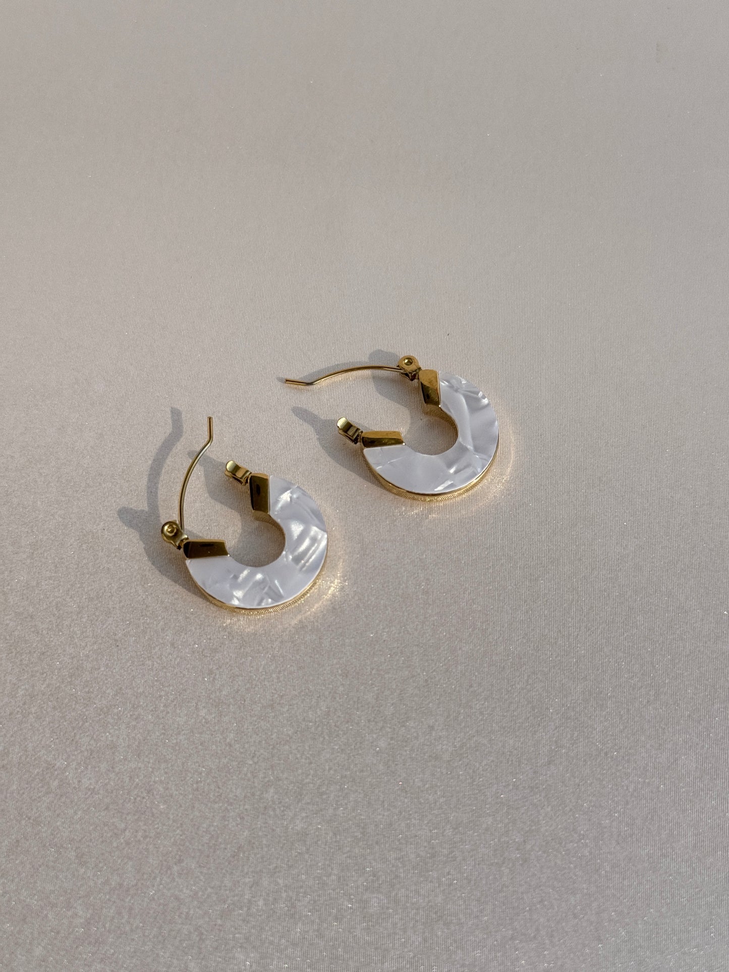 MOP GOLD PLATED HOOPS