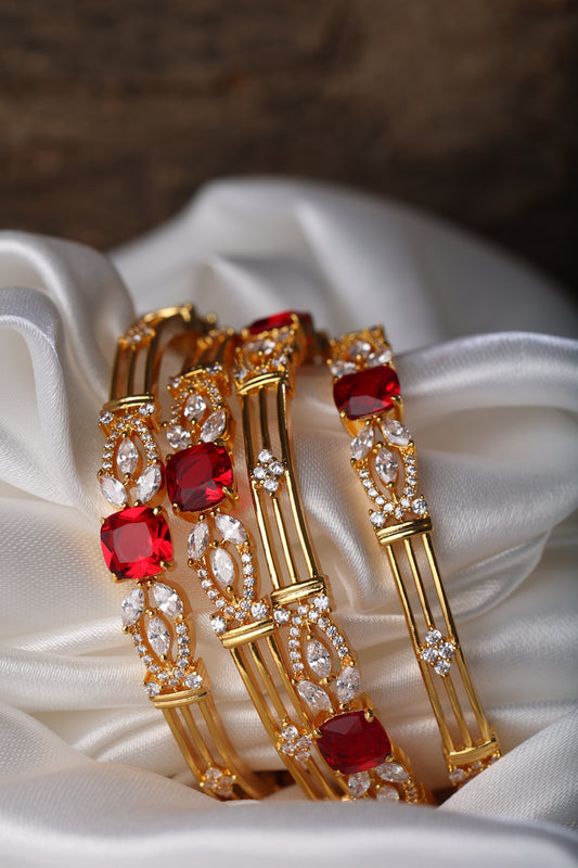 ANTIQUE RUBY MICRO GOLD PLATED BANGLE