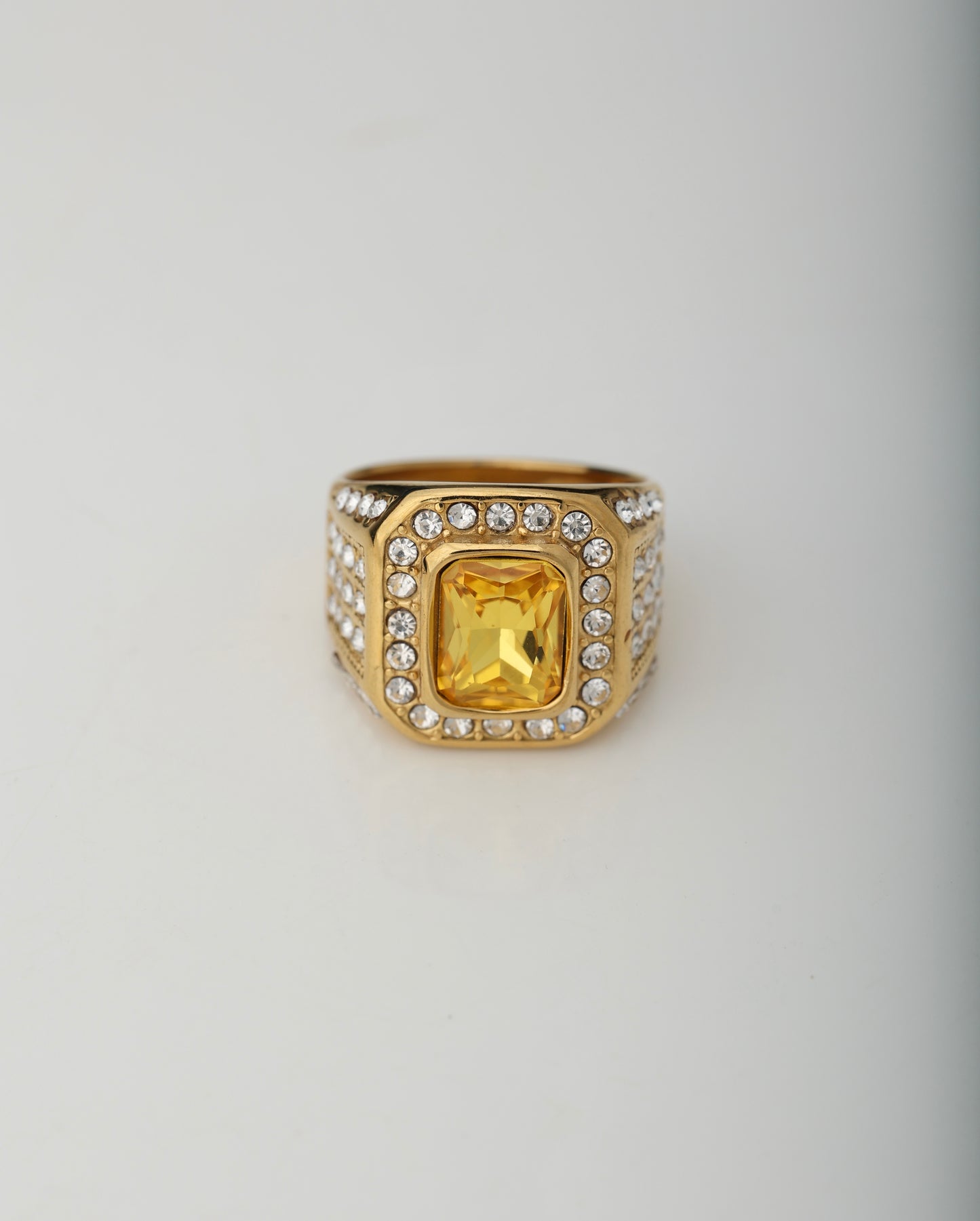 MEN'S YELLOW SAPPHIRE GOLD PLATED RING