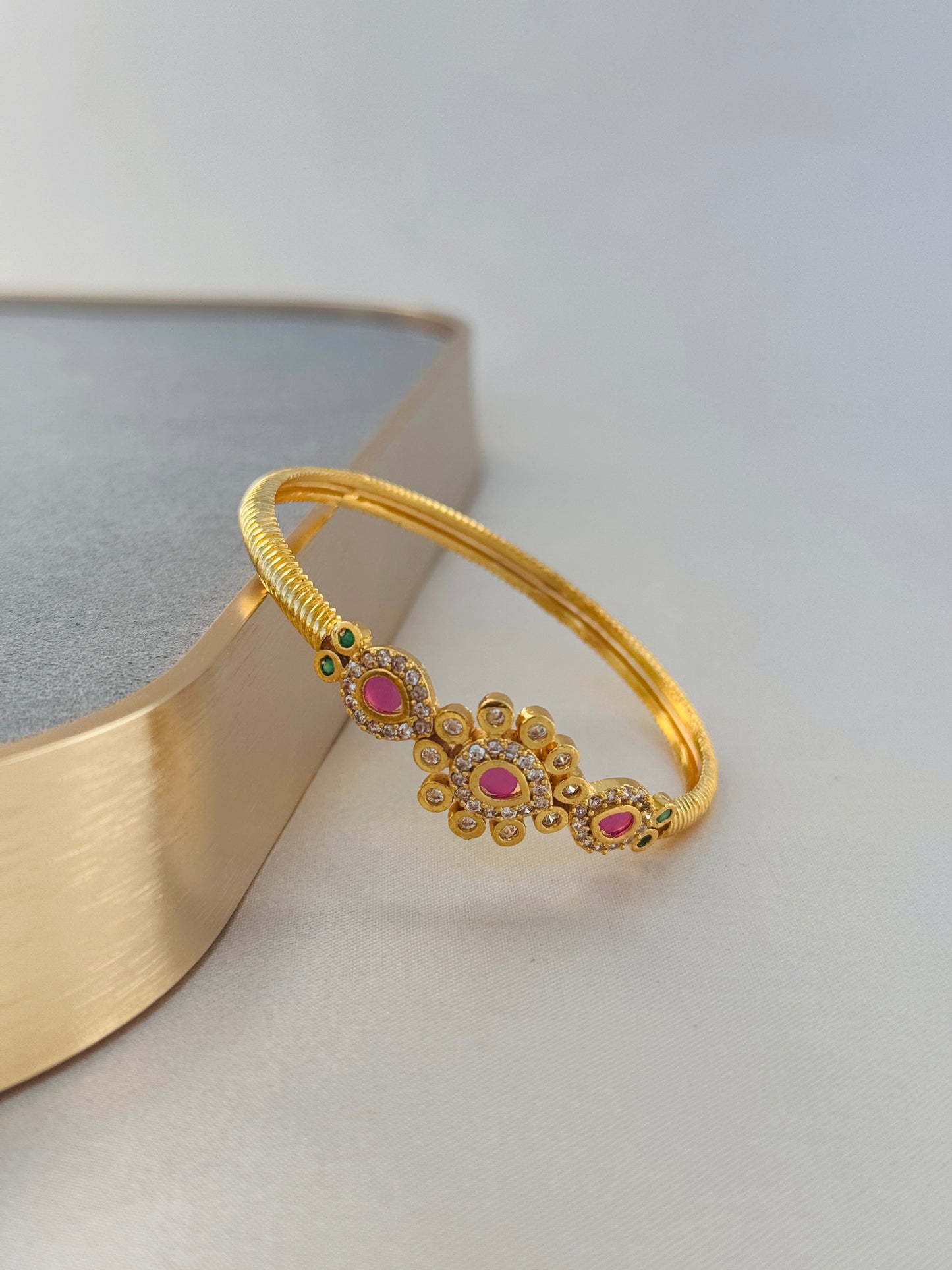 ANTIQUE EMERALD AND RUBY STONE BANGLES