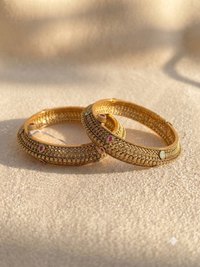 Royal Heirloom Screw-Open Gold Plated Bangles