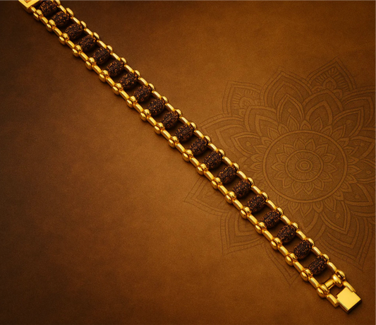 Rudraksha Men’s Dailywear Gold Plated Bracelet