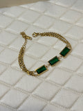 18K GOLD PLATED ANTI TARNISH EMERALD BRACELET