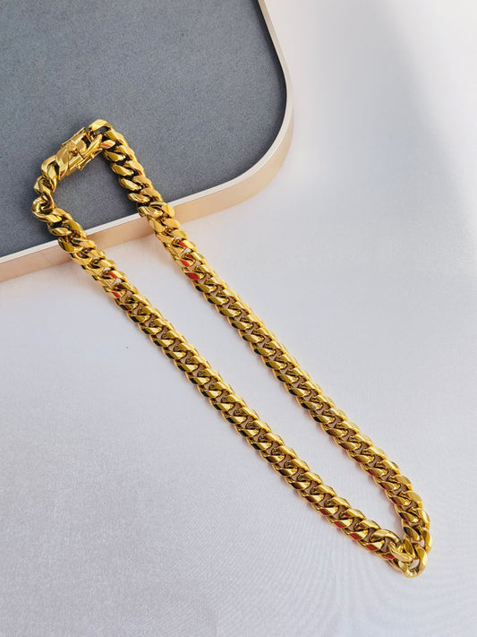 LUXE CUBAN GOLD PLATED LINK CHAIN - 15 MM