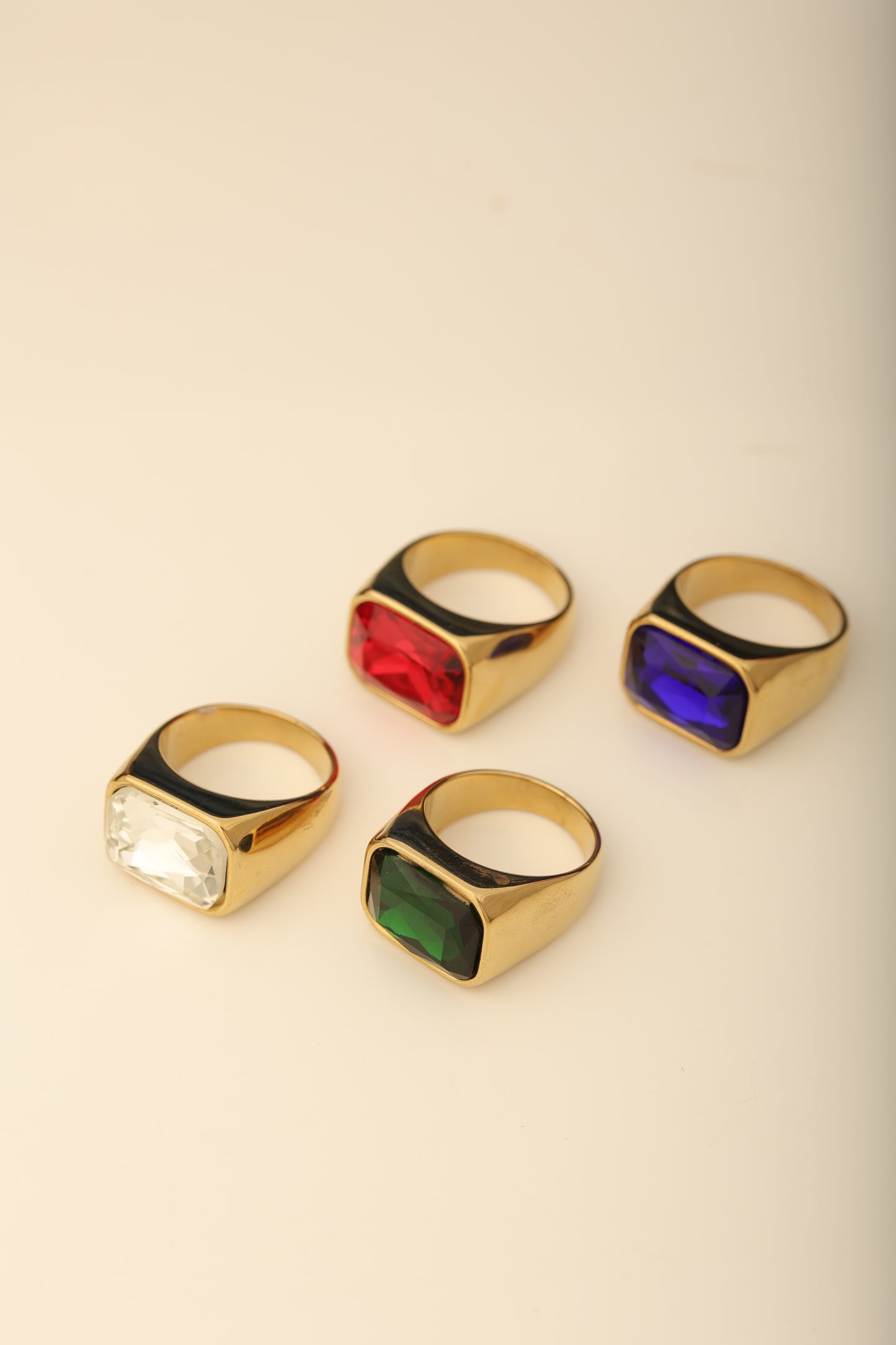 MEN'S 18k GOLD PLATED RUBY RING
