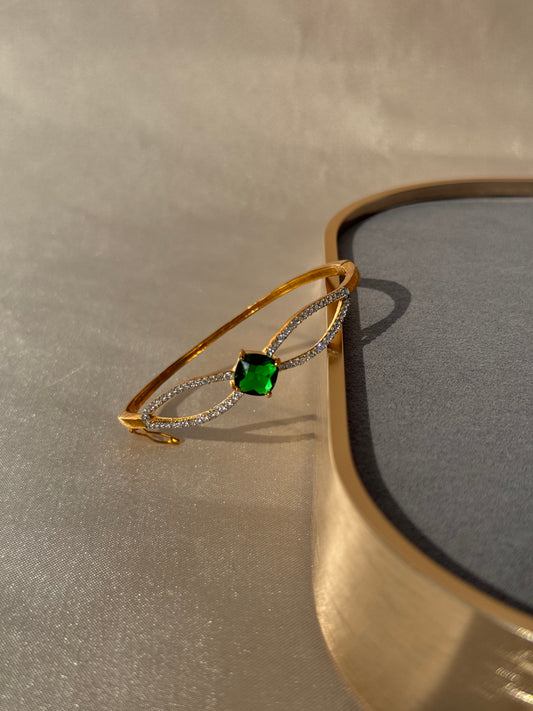 CZ EMERALD MICRO GOLD BRACELET