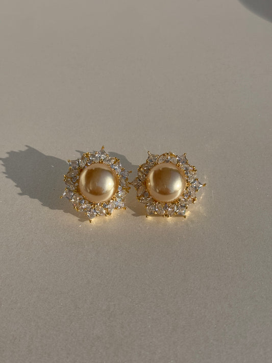 CZ NATURAL PEARLS STUDS