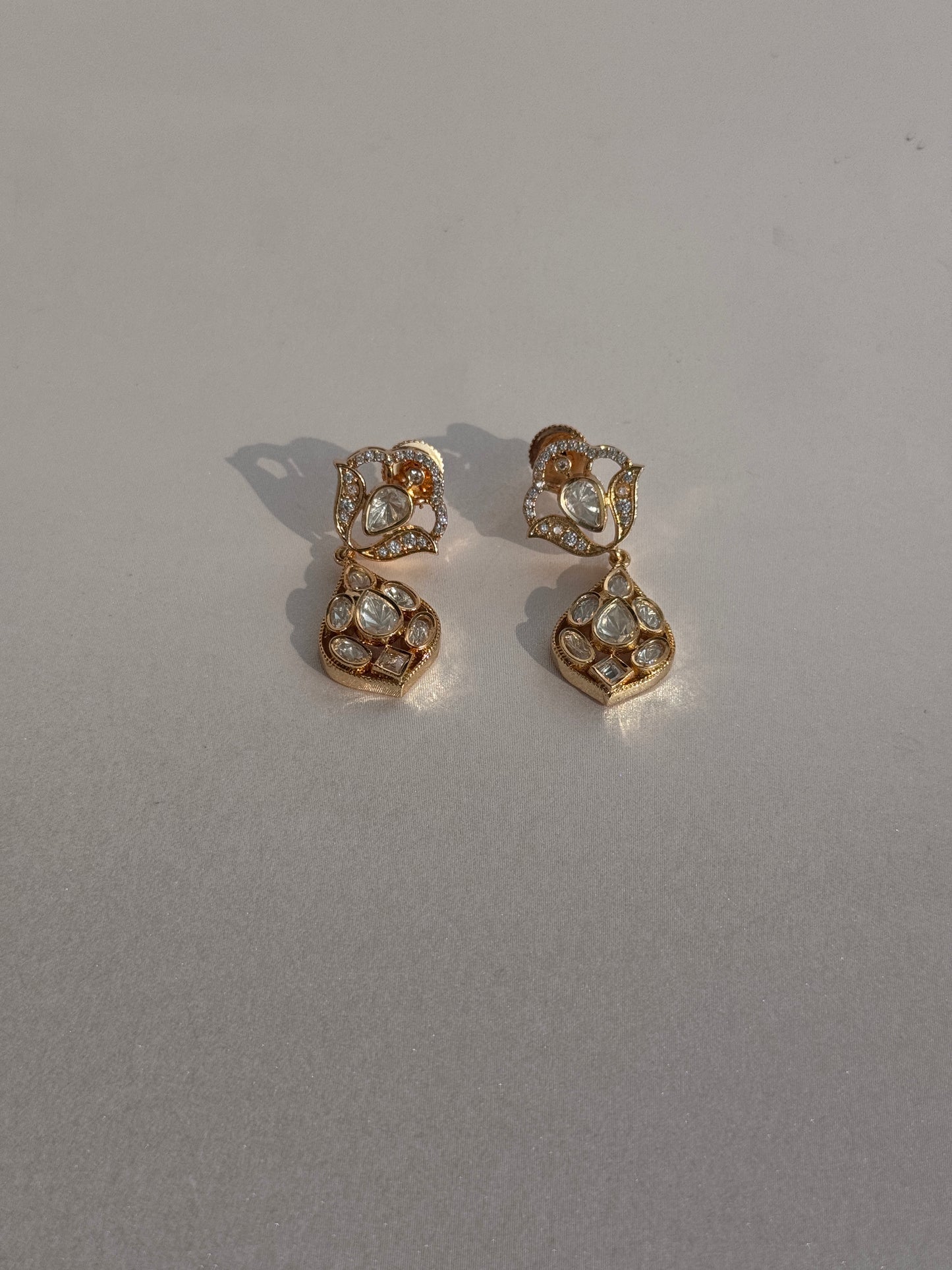 GOLD PLATED MOISSANITE POLKI NECKLACE