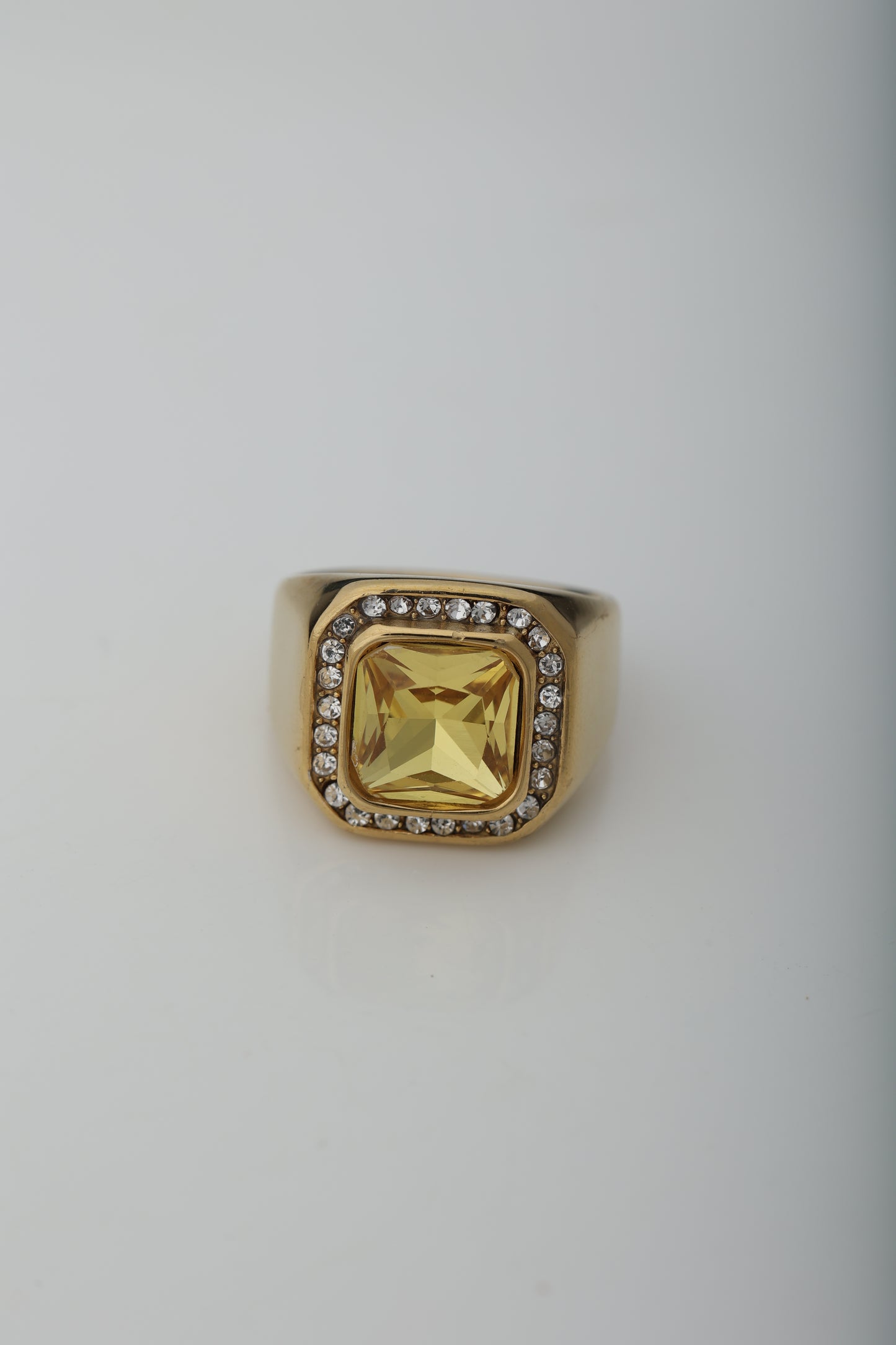 MEN'S YELLOW SAPPHIRE GOLD PLATED RING