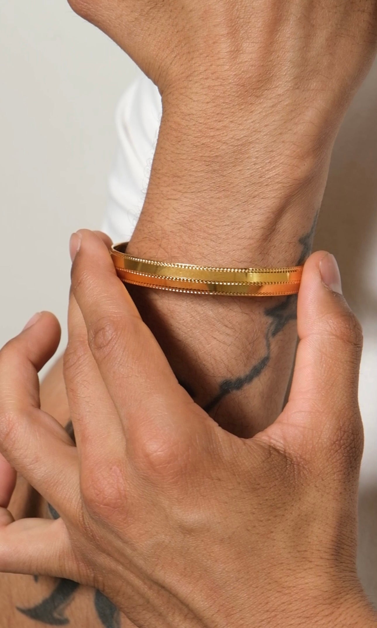MENS GOLD PLATED ANTI TARNISH KADA