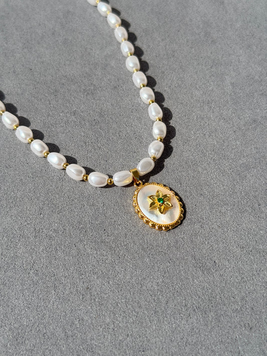 ANTIQUE 18k GOLD PLATED PEARL CHAIN