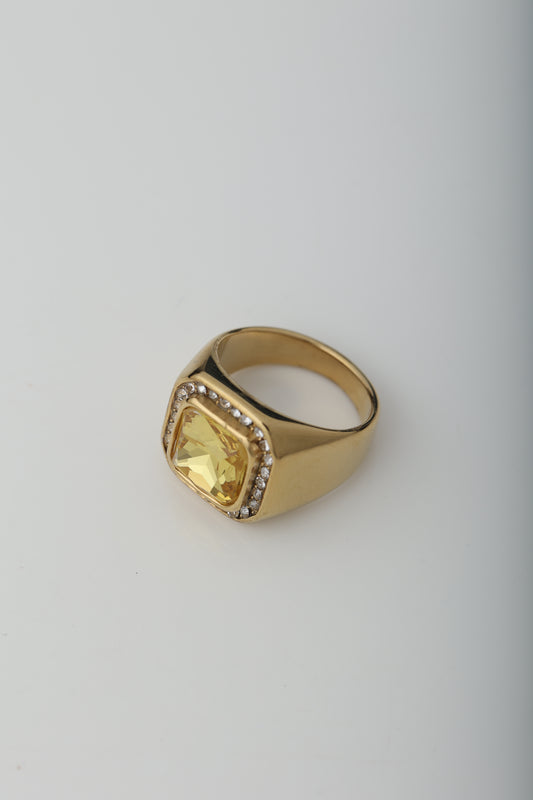 MEN'S YELLOW SAPPHIRE GOLD PLATED RING