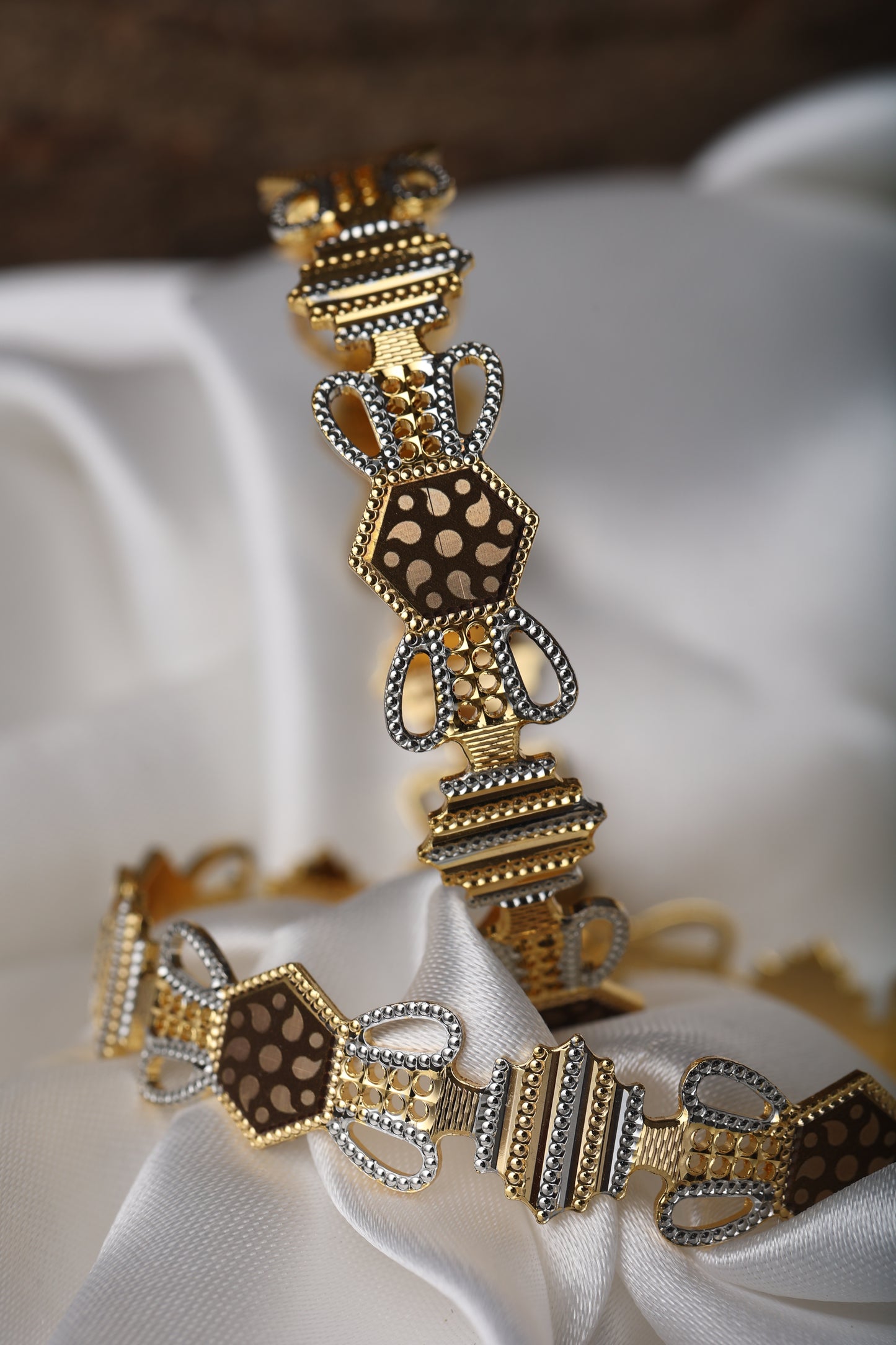 MICRO GOLD PLATED THREE TONE BANGLE