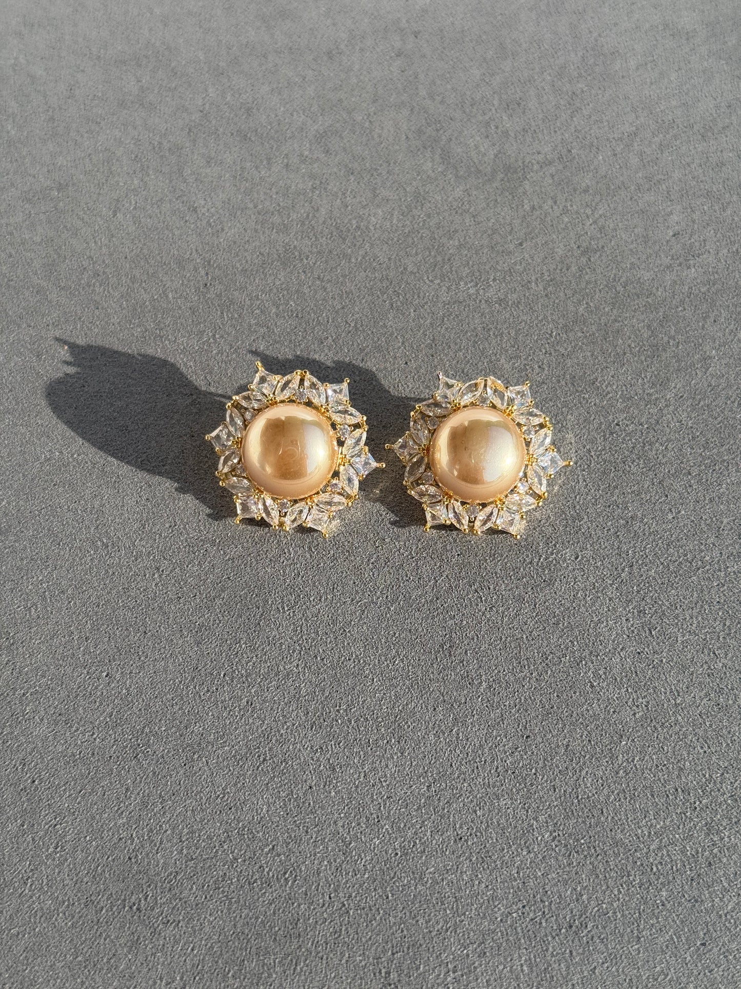 CZ NATURAL PEARLS STUDS