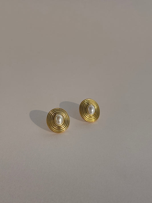 Natural Pearls Gold Plated Studs