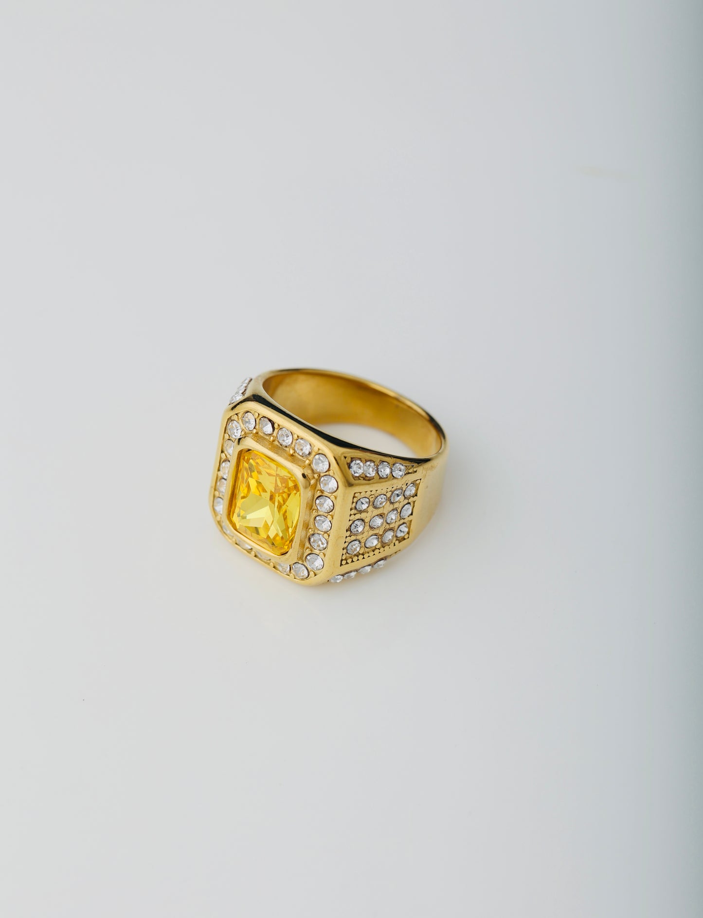 MEN'S YELLOW SAPPHIRE GOLD PLATED RING