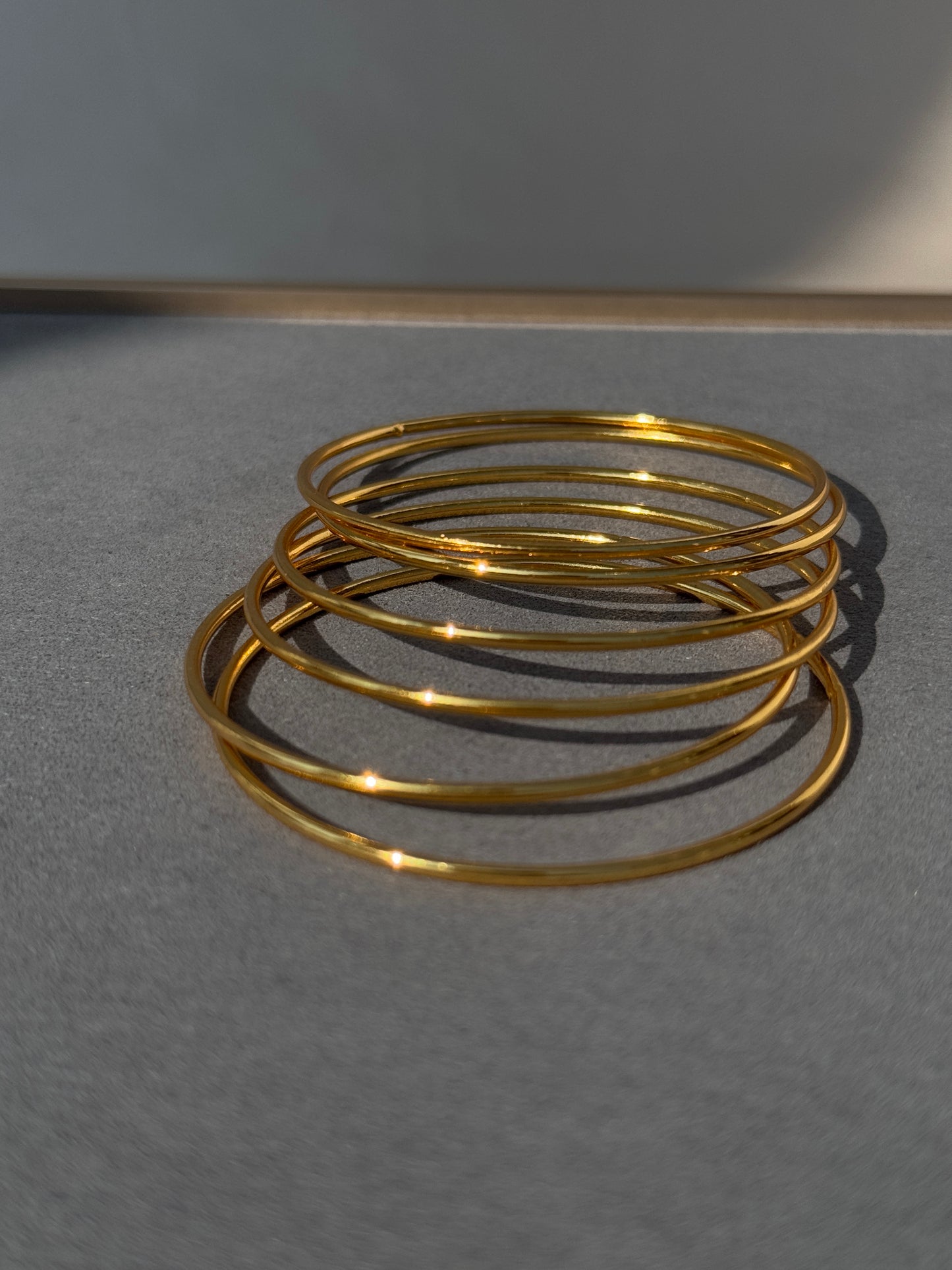 THIN MICRO GOLD PLATED BANGLES - 1MM