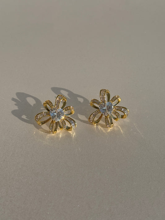 CZ DIAMOND GOLD PLATED EARRINGS